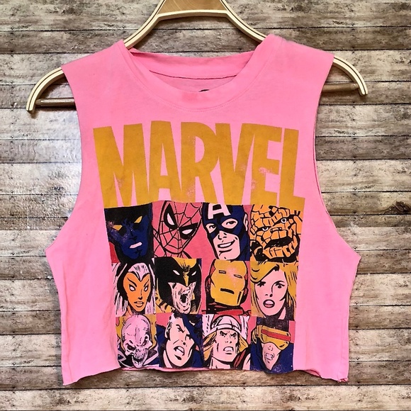 Marvel Tops - Marvel Superhero Vintage Style Crop Top